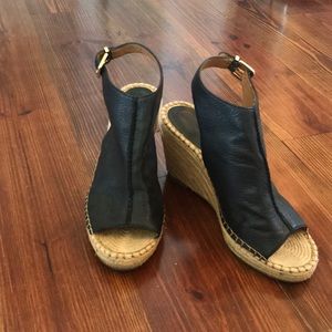 Banana Republic Black Leather wedges
